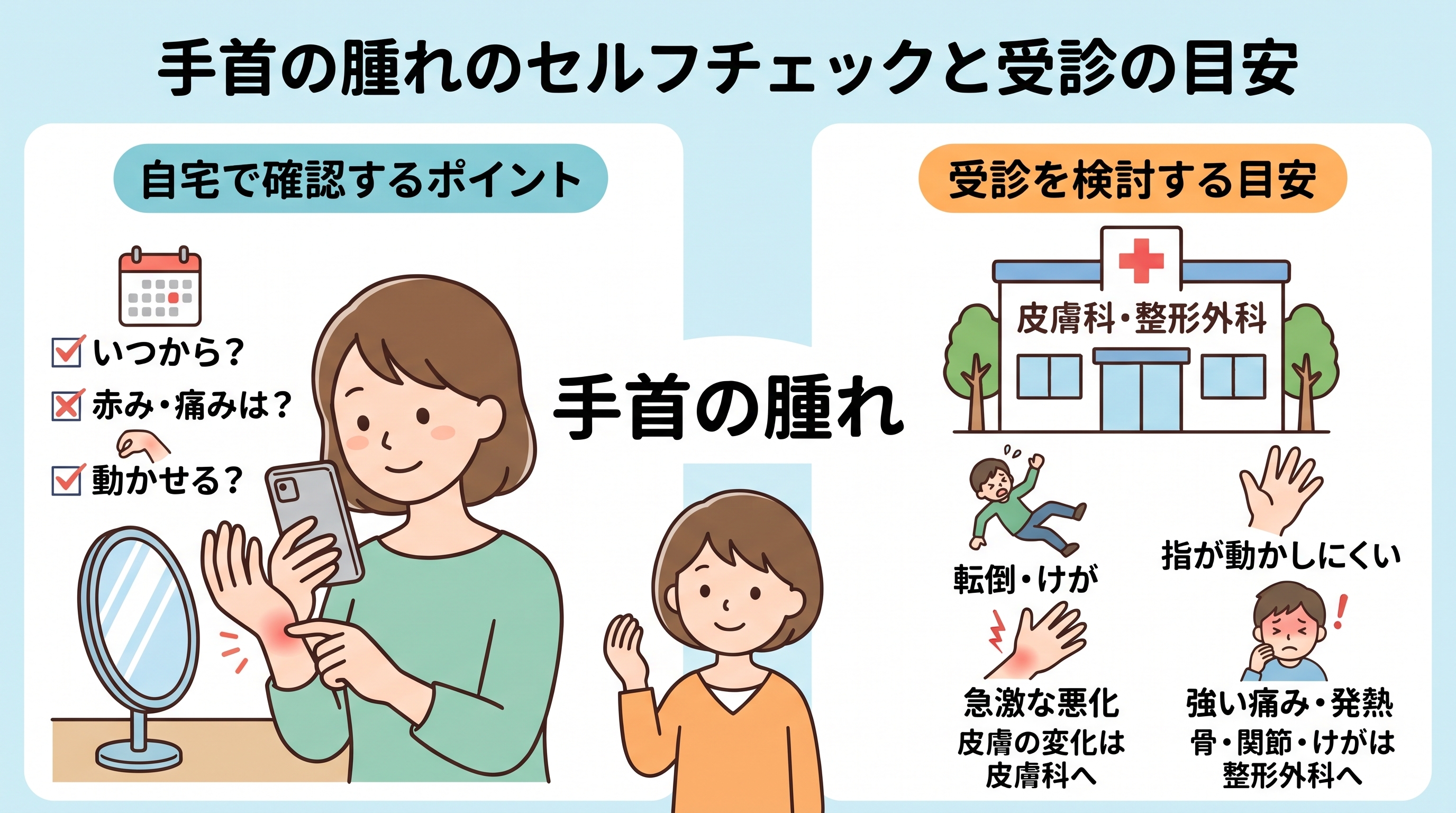 手首の腫れ