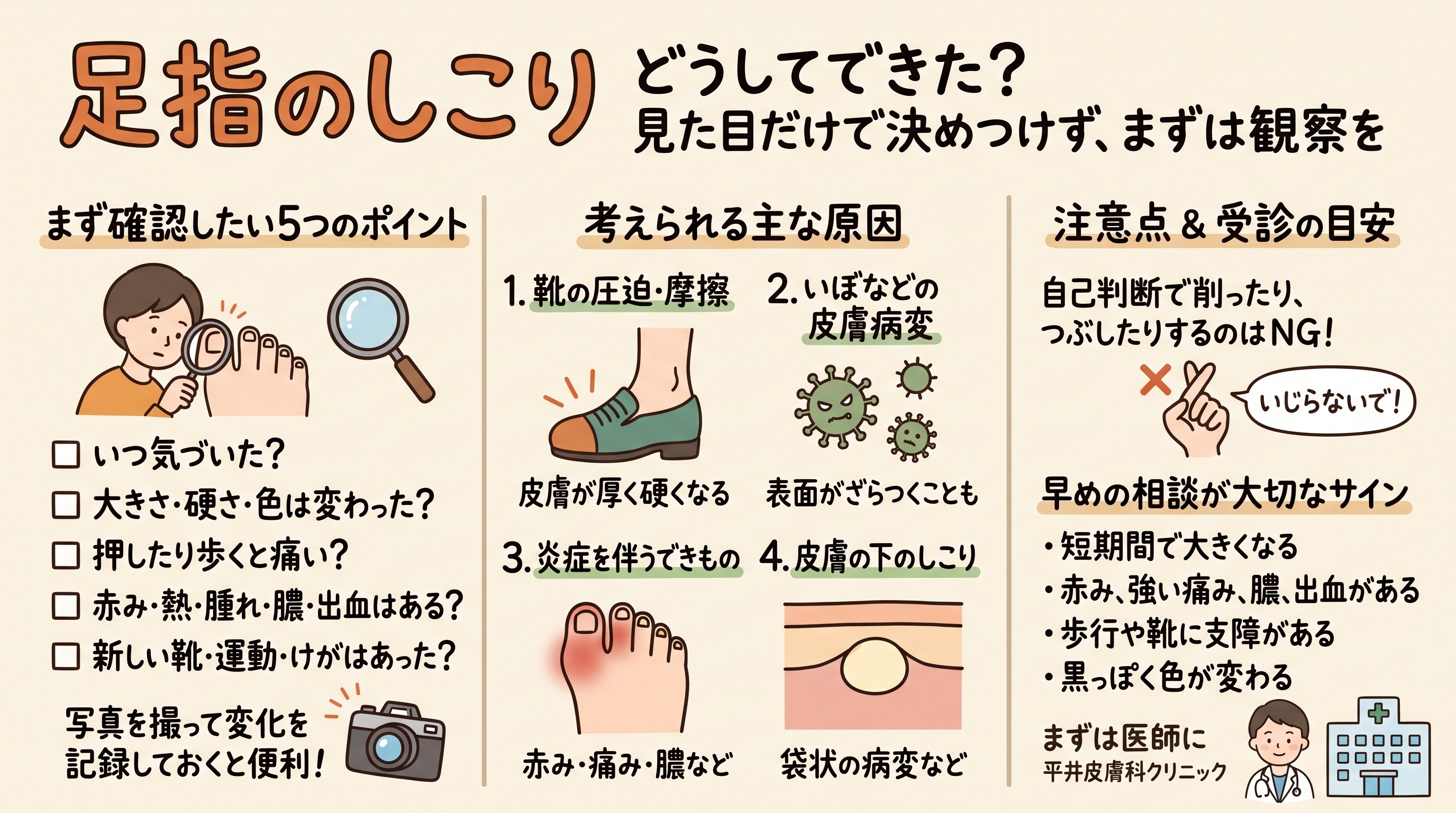足趾のしこり