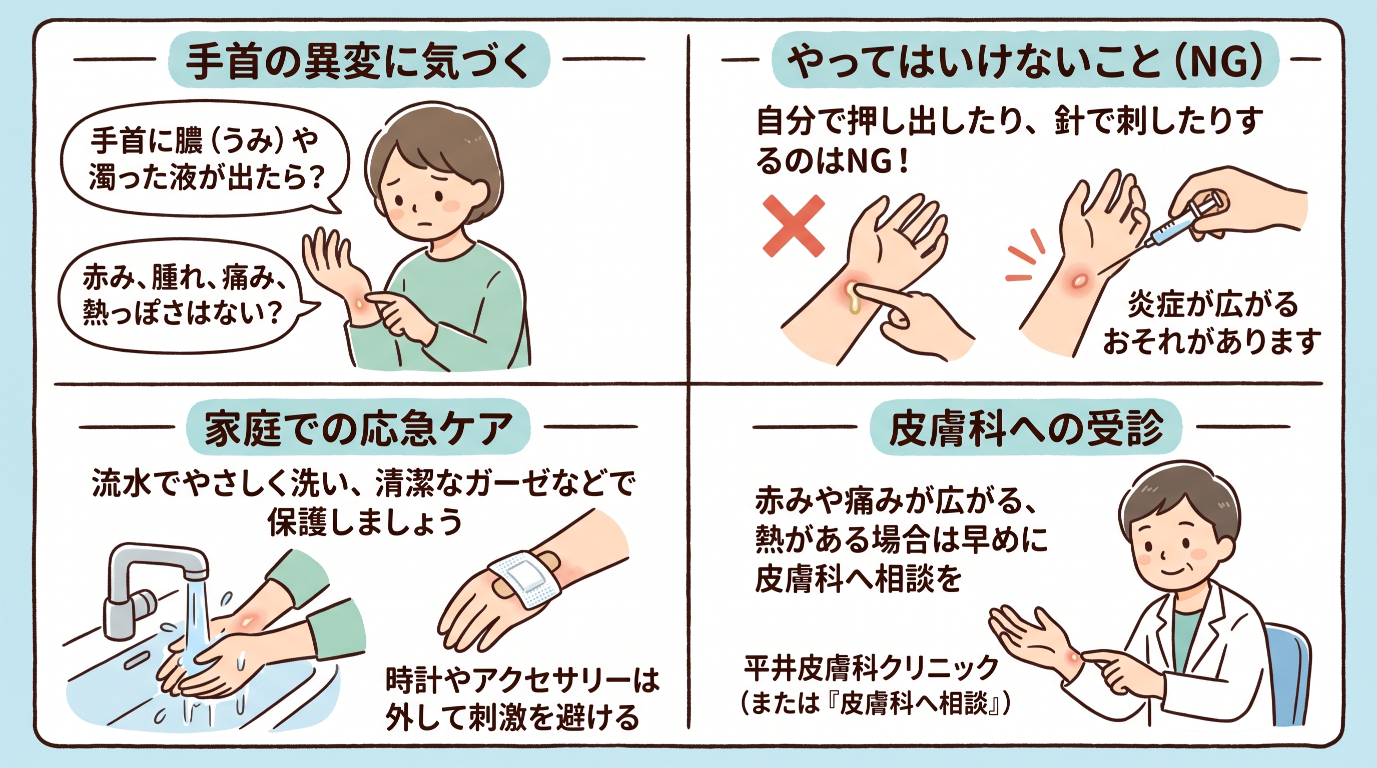 手首の膿